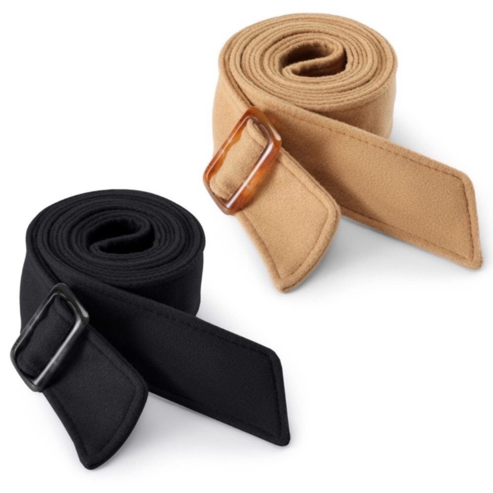 2 Pcs Wool Trench Coat Belt Replacement For Women Black And Tan Sash Waist Tie😛